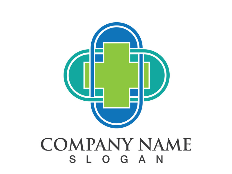 Medical health icon digital logo design vector illustration