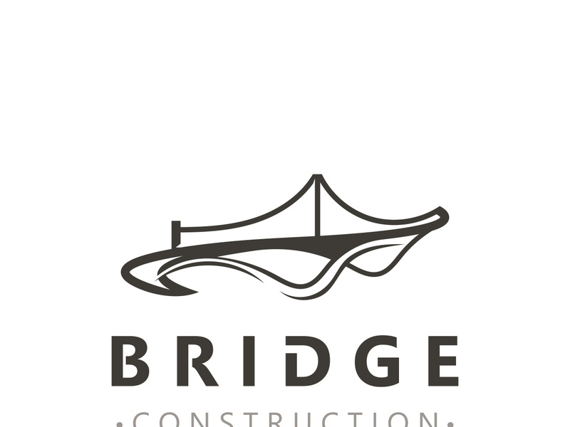 Minimalist Bridge logo suitable for building and construction workers vector design
