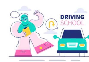 10 Driving School Vector Illustration
