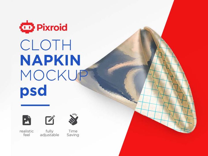 Free Cloth Napkin Mockup PSD