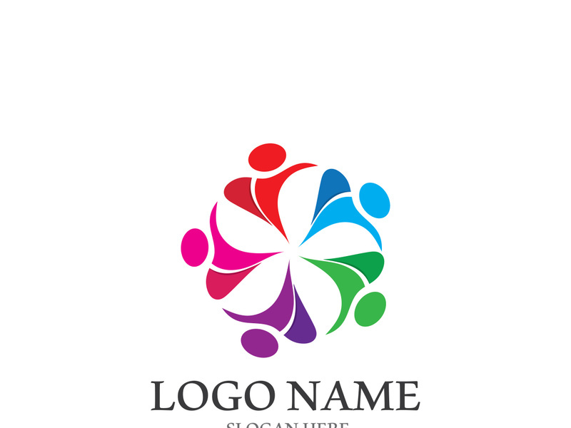 people group and community logo icon illustration design vector