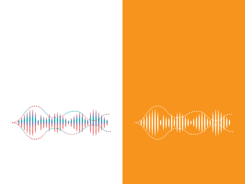 Sound waves vector illustration design template