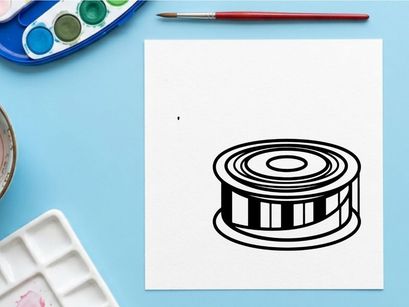 Canned food icon. Metal tin container with label for grocery and pantry storage.
