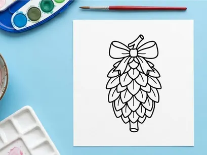 Cozy pinecone ornament for holiday decor. Rustic natural decoration for festive settings.