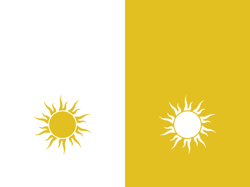 Creative sun concept logo illustration design template