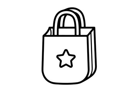 Halloween shopping bag with star decoration. Spooky trick-or-treat paper tote for candy and party supplies.