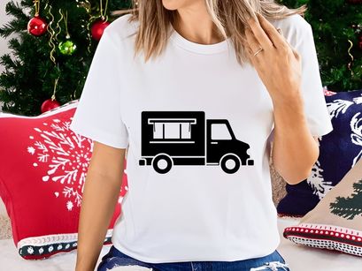 Minimalist delivery truck icon isolated on white background