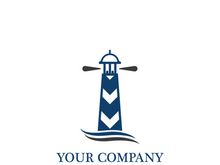 Lighthouse icon logo and vector illustration beacon tower design vintage symbol