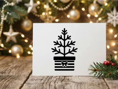 Minimalist Christmas Tree in Gift Box for Holiday Decor