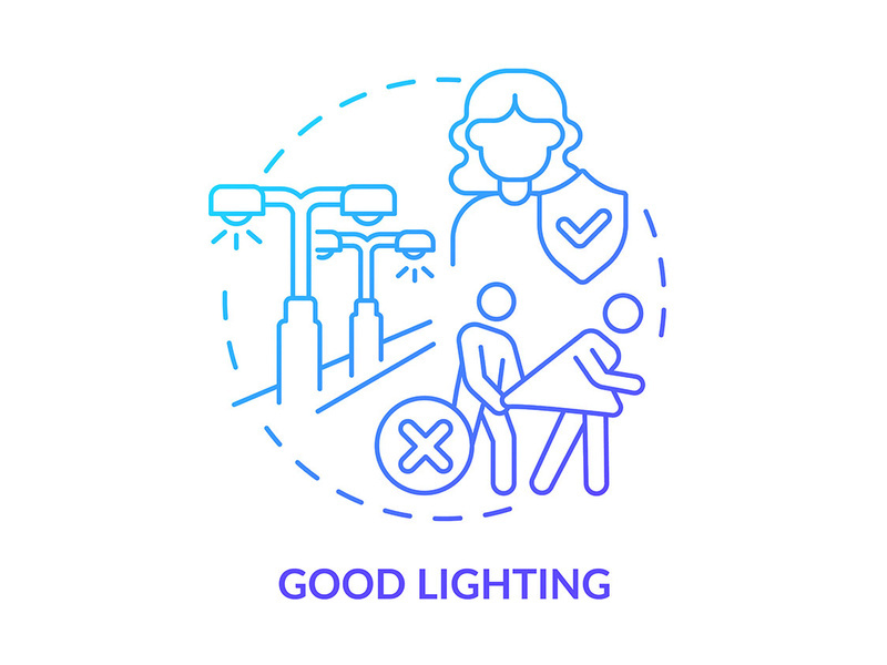 Good lighting blue gradient concept icon