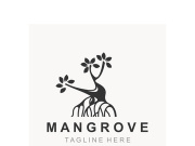 Mangrove tree logo nature design Abstract Minimalist Sign Symbol Environment template