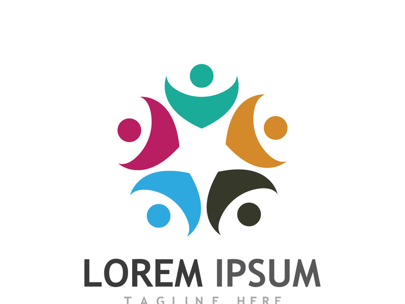 People social community logo design with creative idea