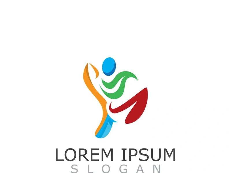 People active abstract logo business and healthy design vector template