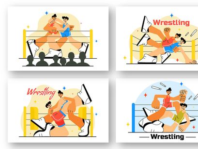 10 Wrestling Sport Illustration