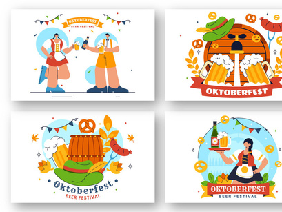 11 Happy Oktoberfest Beer Festival Illustration