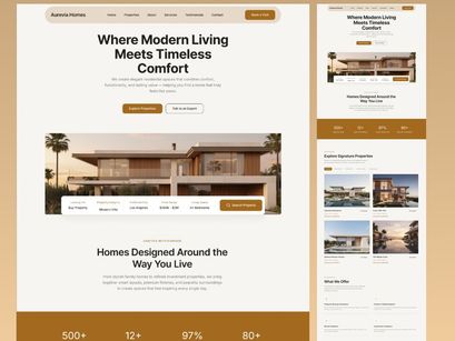 Luxury Real Estate Landing Page UI Design | Modern Property Webs