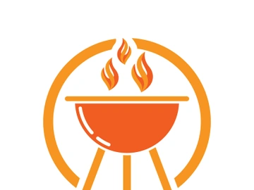 BBQ grill simple and symbol icon with smoke or steam logo vector illustration preview picture