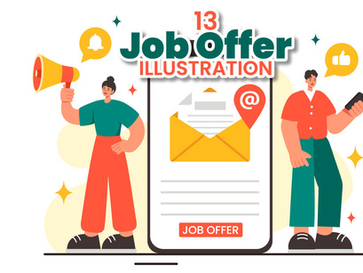 13 Businessman Job Offer Illustration