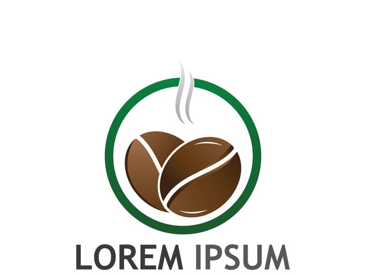 Creative coffee bean logo design.