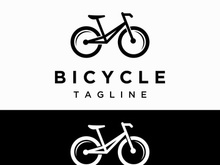 Creative design geometric bicycle logo isolated background.Racing bicycle, competition, sport.