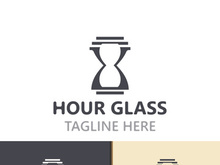 Hourglass logo ancient vintage style object design template flat vector