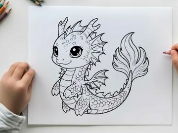 Cute fantasy dragon mascot flying vector illustration preview picture