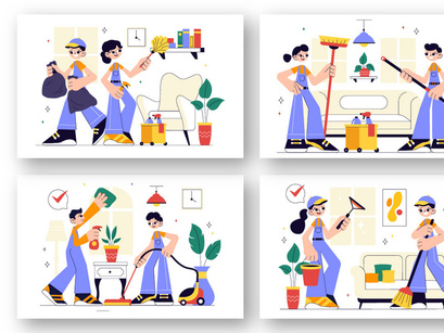 10 Home Cleaning Service Illustration