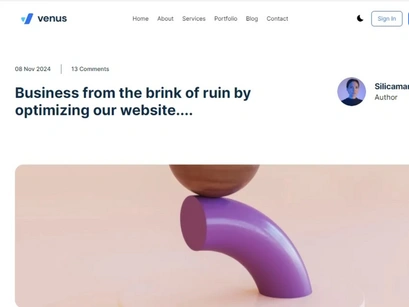 Venus Free Next.js Website Template