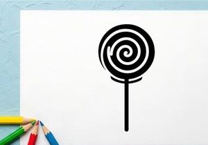 Black and White Spiral Lollipop on Stick for Candy and Sweet Treats