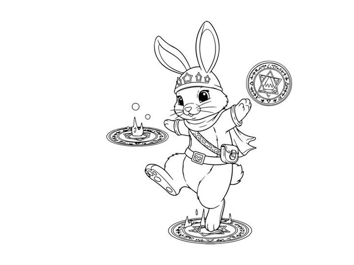 Easter bunny chef cooking vector illustration flat design