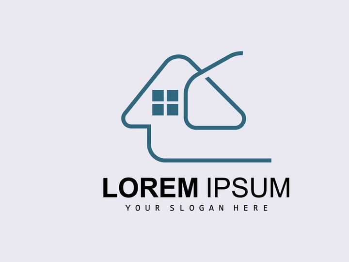 House Logo, Building Furniture Design, Construction Vector, Property Brand Icon, Real Estate, Housing