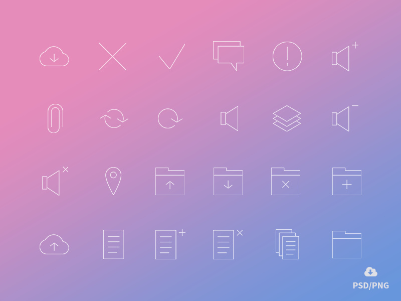Minimal Gradient Outline Management Icons Pack