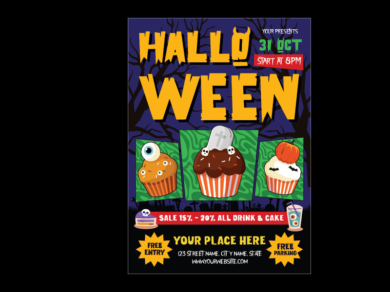 Halloween Cake Party Flyer