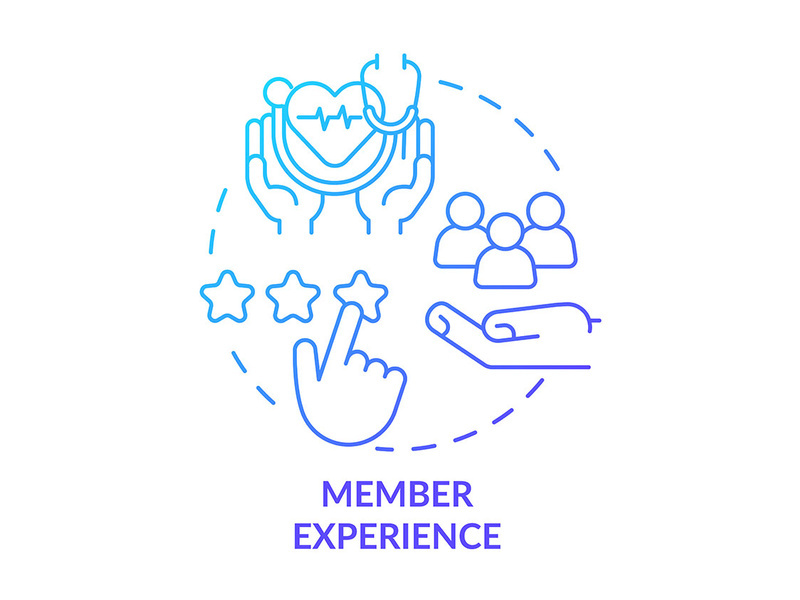 Member experience blue gradient concept icon