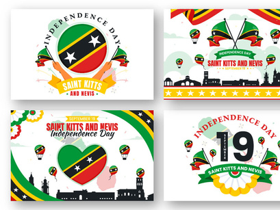 12 Independence Day Saint Kitts and Nevis Illustration