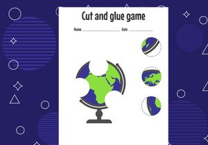 12 Pages Cut and glue game for kids. Cutting practice for preschoolers. Education paper game for children