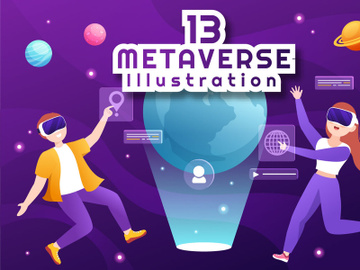 13 Metaverse Digital Virtual Reality Illustration preview picture