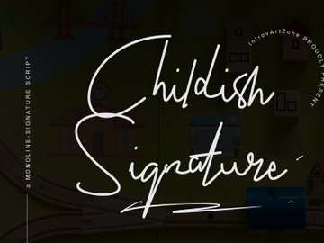 Childish Signature Font preview picture