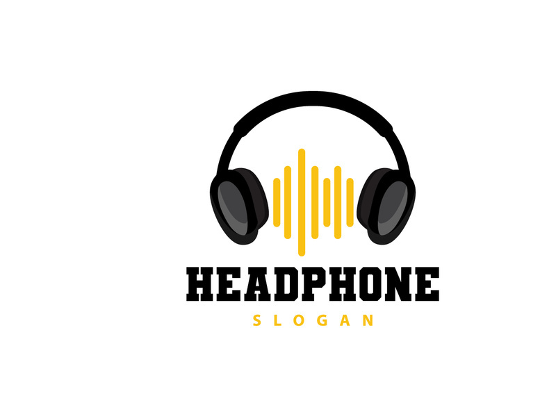 Headset Logo Design Simple Headset Gamer Illustration Template