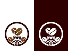 Coffee bean icon vector illustration template