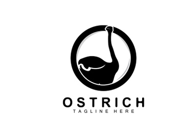 Ostrich Logo Design, Desert Animal Illustration, Living In The Forest, Vector Camel Brand Product preview picture