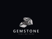 Gemstone logo design for jewelry Mineral pictogram collection emerald