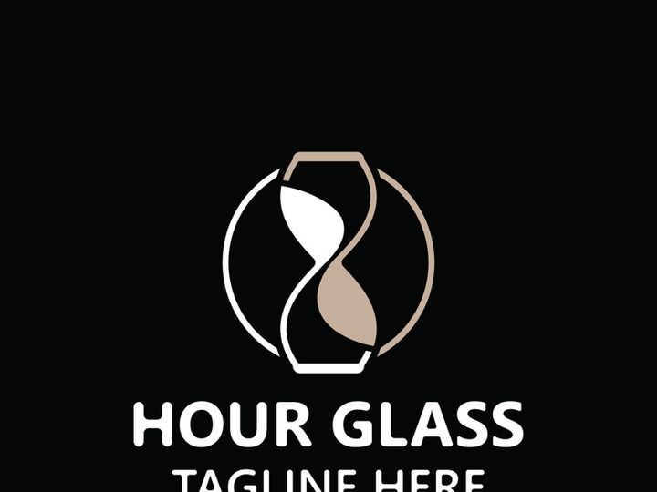 Hourglass logo ancient vintage style object design template flat vector