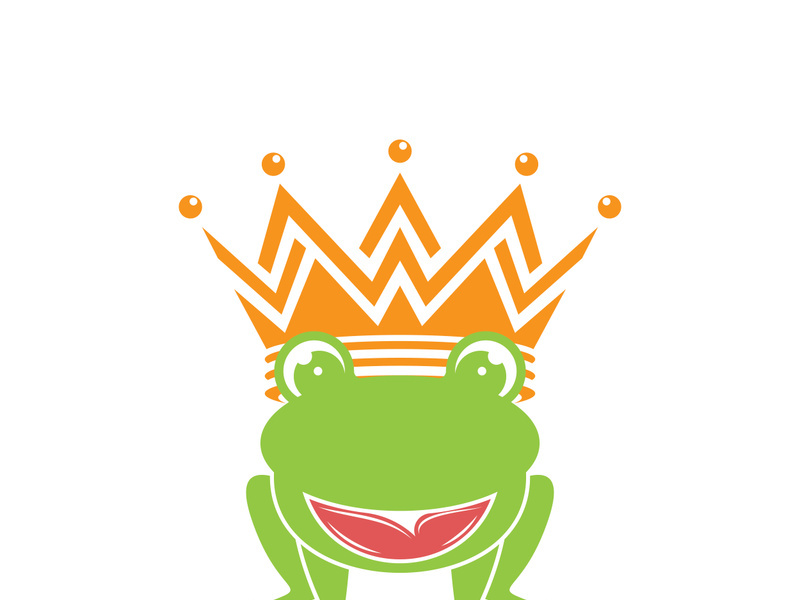 King frog logo icon template design vector illustration
