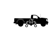 Silhouette of a pickup truck with a trailer hitch