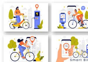 9 Smart Technology Bike Illustration