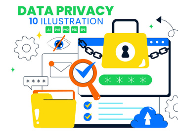 10 Data Privacy Vector Illustration preview picture