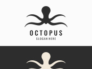 Octopus logo design with vector illustration editing.