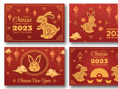 Chinese lunar new year 2023 day of the rabbit Vector Image