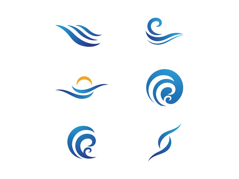 Water wave icon vector